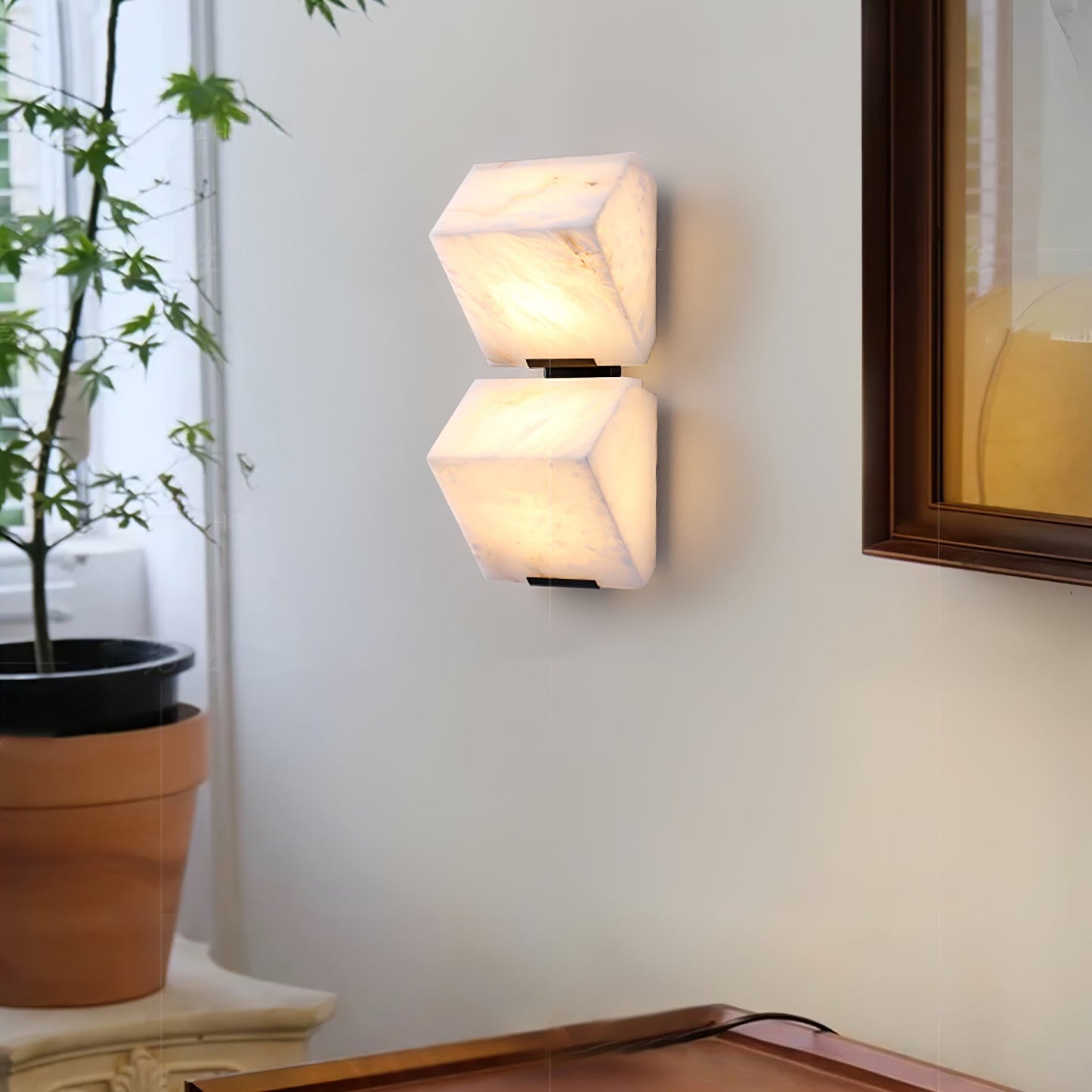Orlena Alabaster Staircase Wall Light
