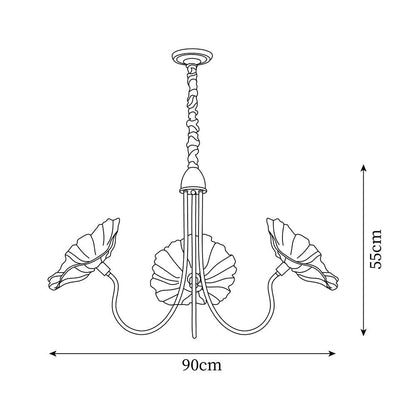 Alouette Floral Glass Chandelier
