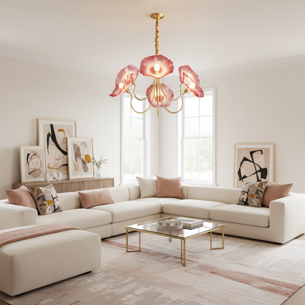 Alouette Floral Glass Chandelier