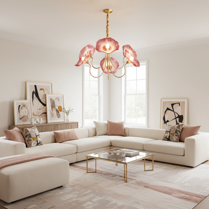 Alouette Floral Glass Chandelier