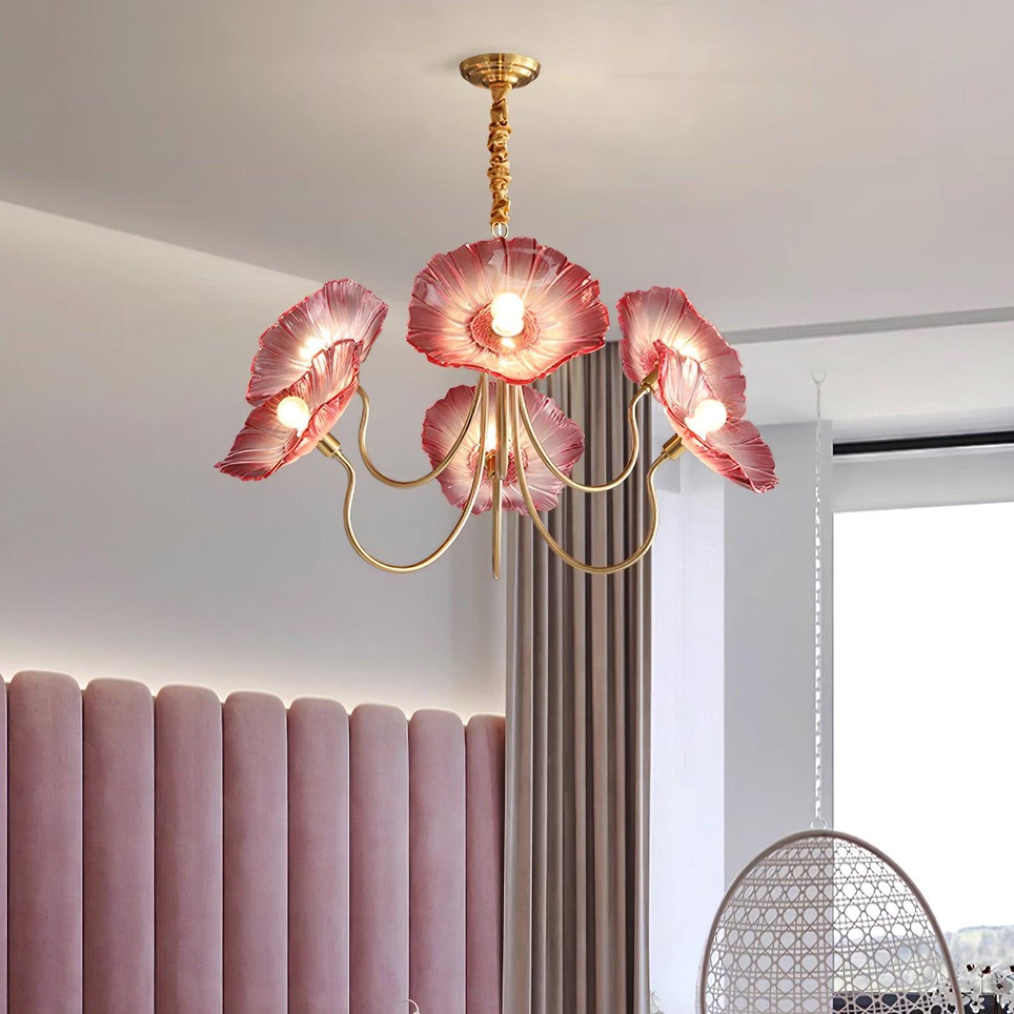 Alouette Floral Glass Chandelier