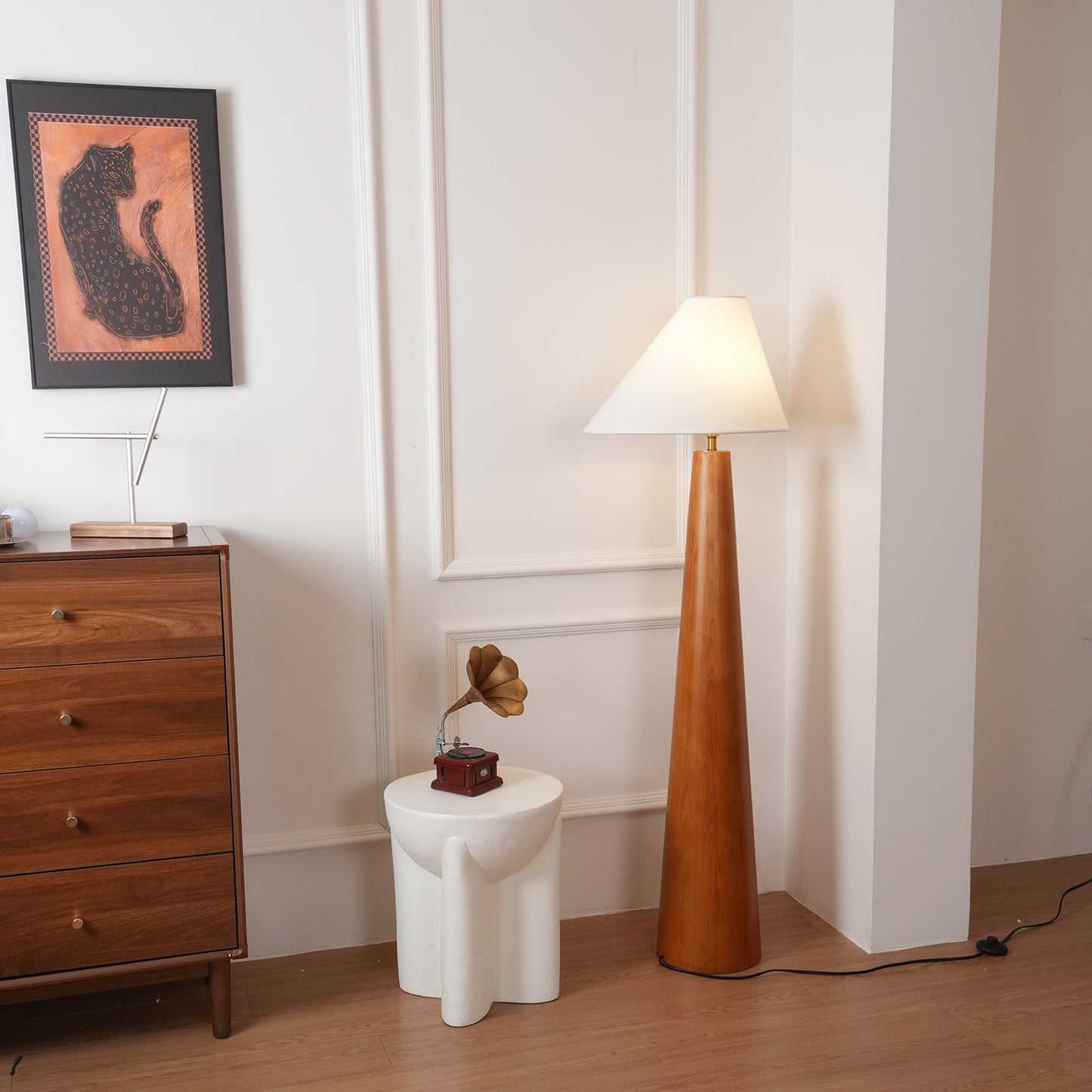 Celestine Vintage Wooden Floor Lamp