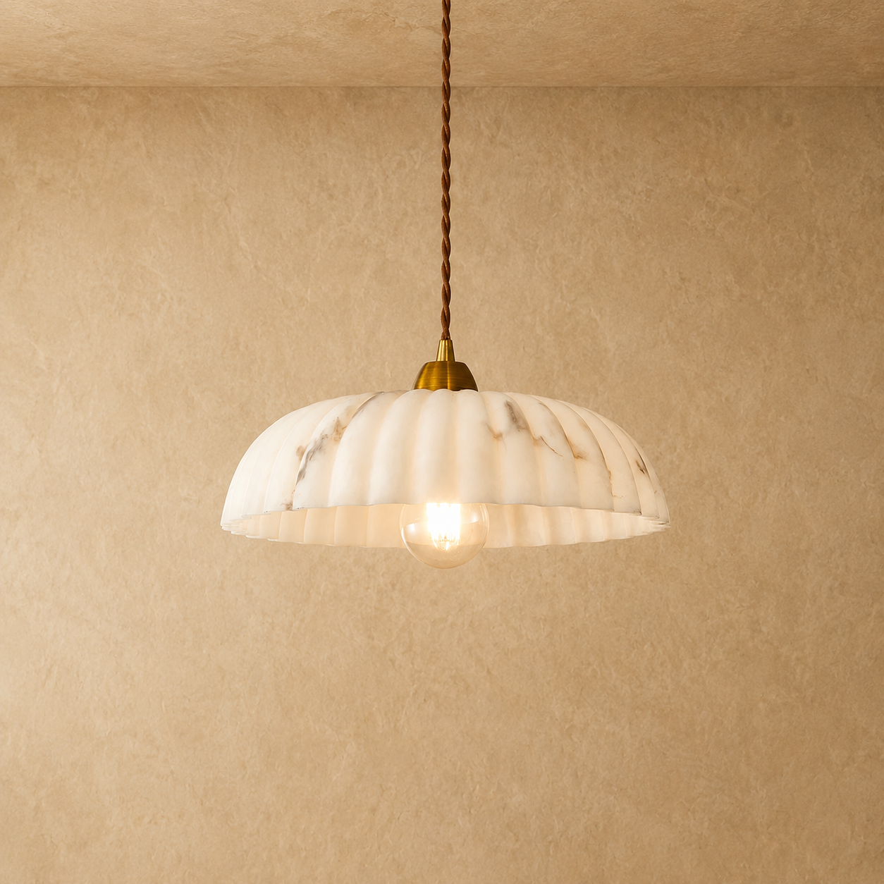 Arielle Alabaster Dome Pendant Light