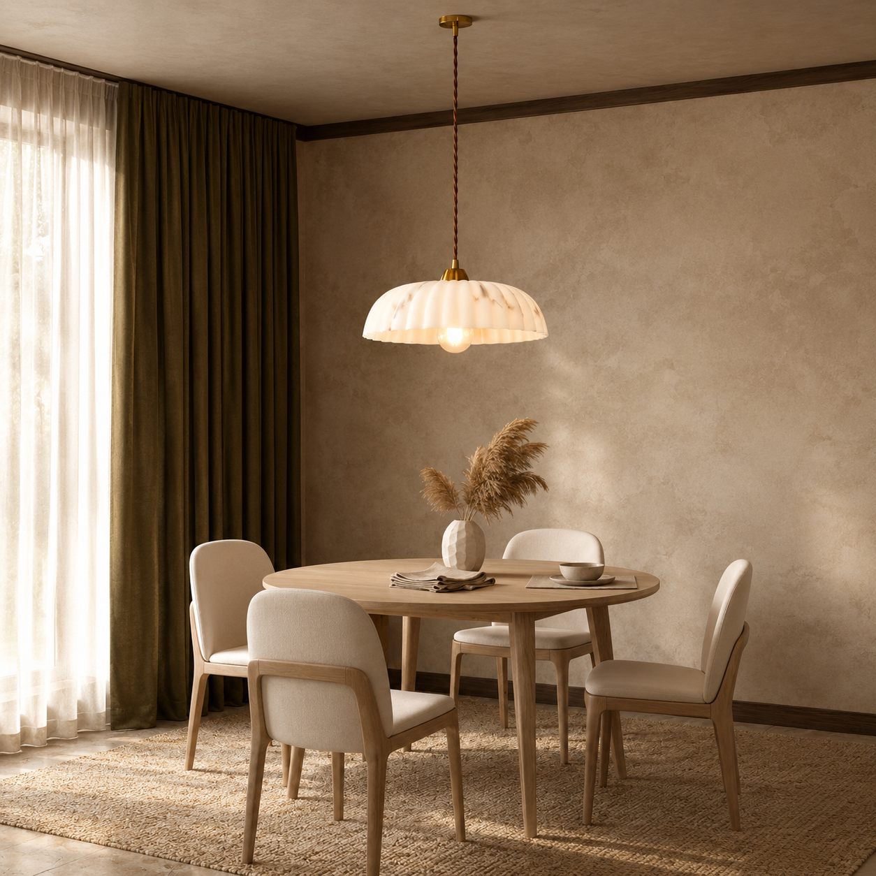 Arielle Alabaster Dome Pendant Light