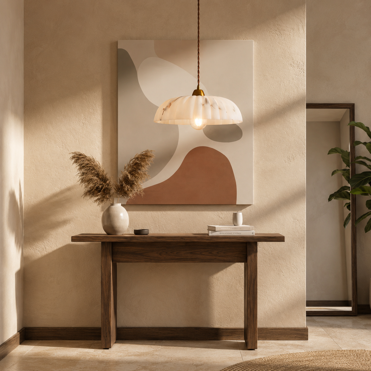 Arielle Alabaster Dome Pendant Light
