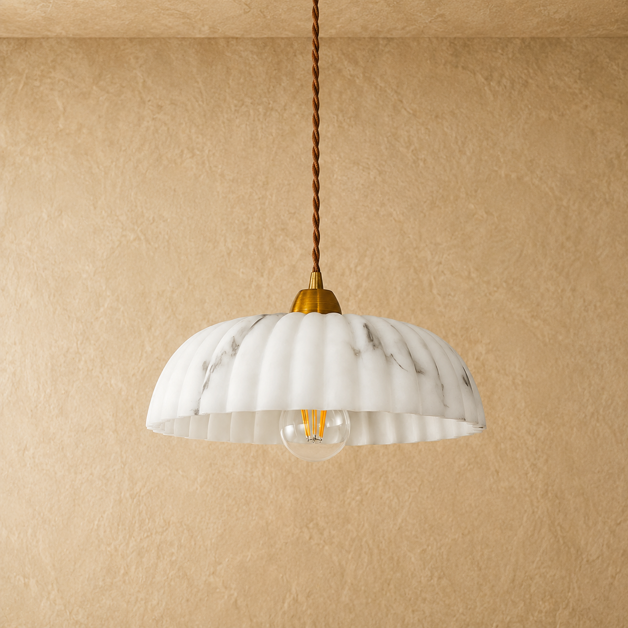 Arielle Alabaster Dome Pendant Light