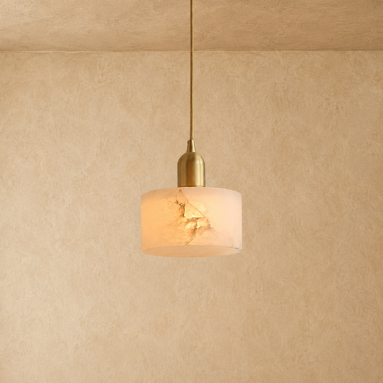 Arvix Alabaster Cylinder Pendant Light