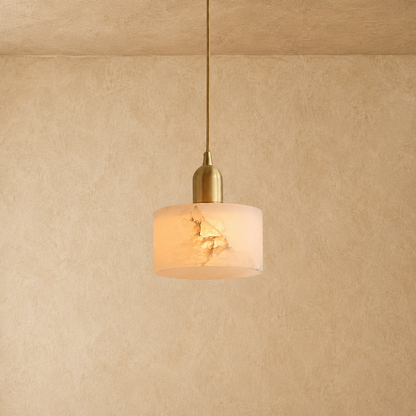 Arvix Alabaster Cylinder Pendant Light