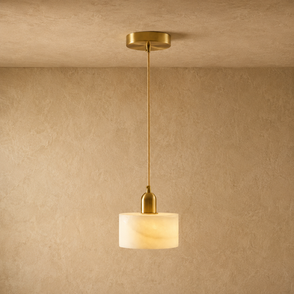 Arvix Alabaster Cylinder Pendant Light