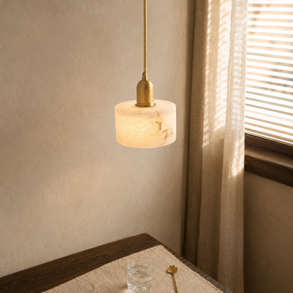 Arvix Alabaster Cylinder Pendant Light