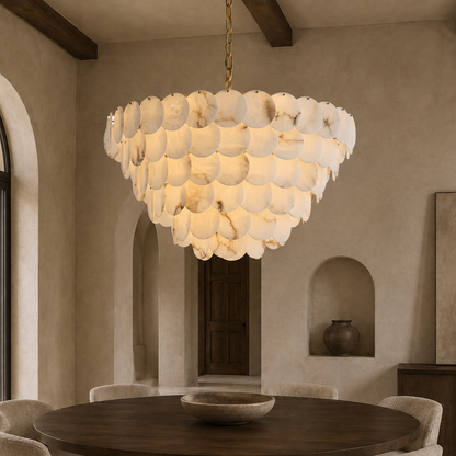 Arvix Alabaster Tiered Chandelier