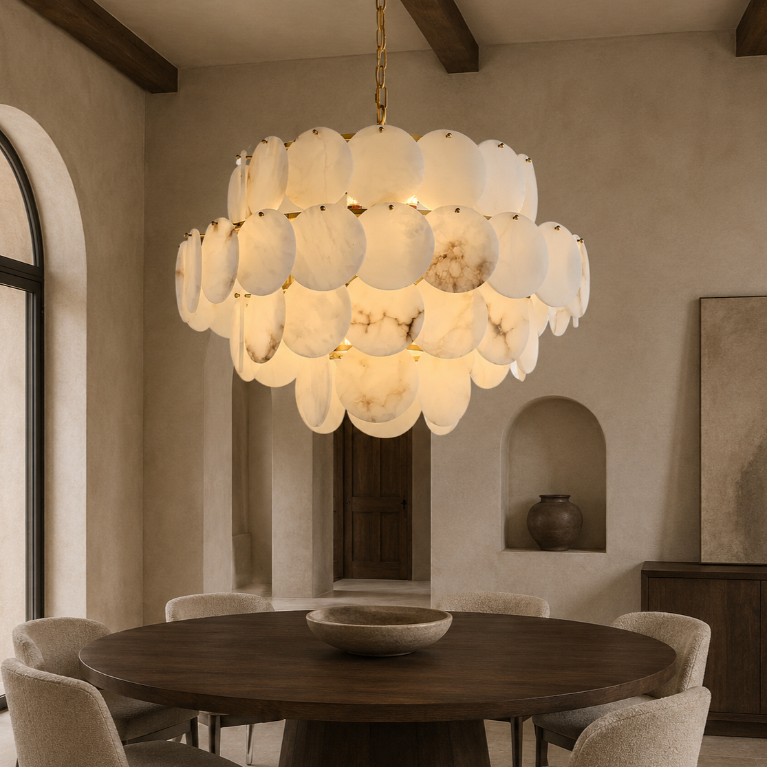 Arvix Alabaster Tiered Chandelier