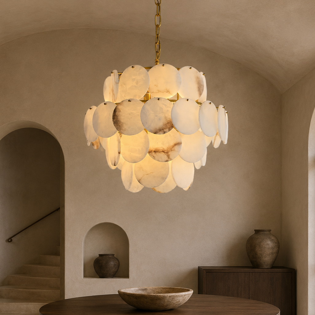 Arvix Alabaster Tiered Chandelier