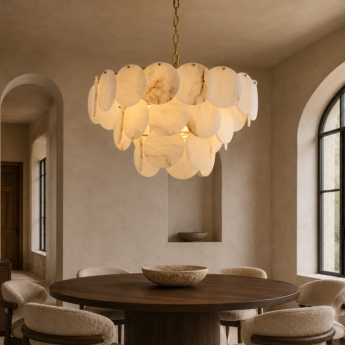 Arvix Alabaster Tiered Chandelier