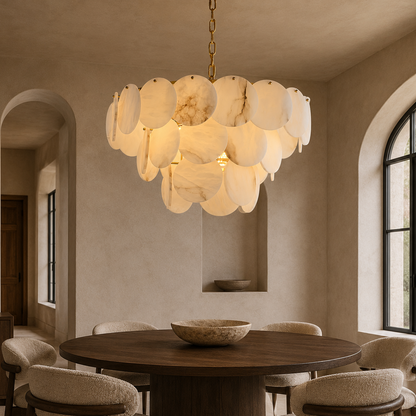 Arvix Alabaster Tiered Chandelier