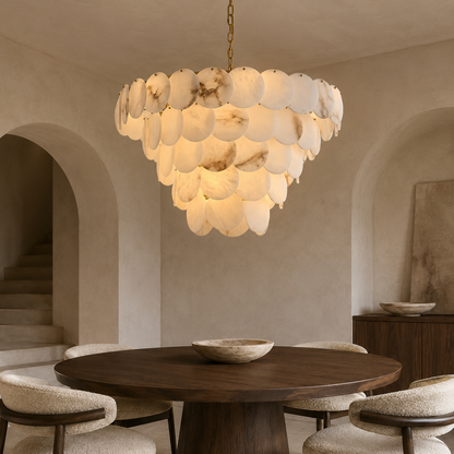 Arvix Alabaster Tiered Chandelier