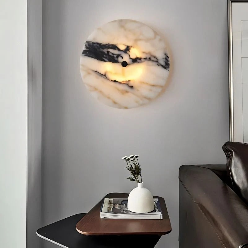Arvix Circular Marble Stone Wall Lamp Light