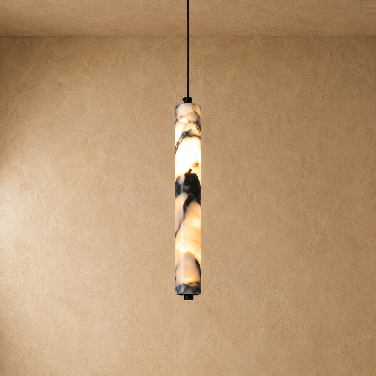 Arvix Marble Stone Cylinder Pendant Light
