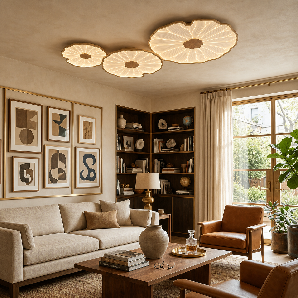 Avelisse Lotus Flush Ceiling Light