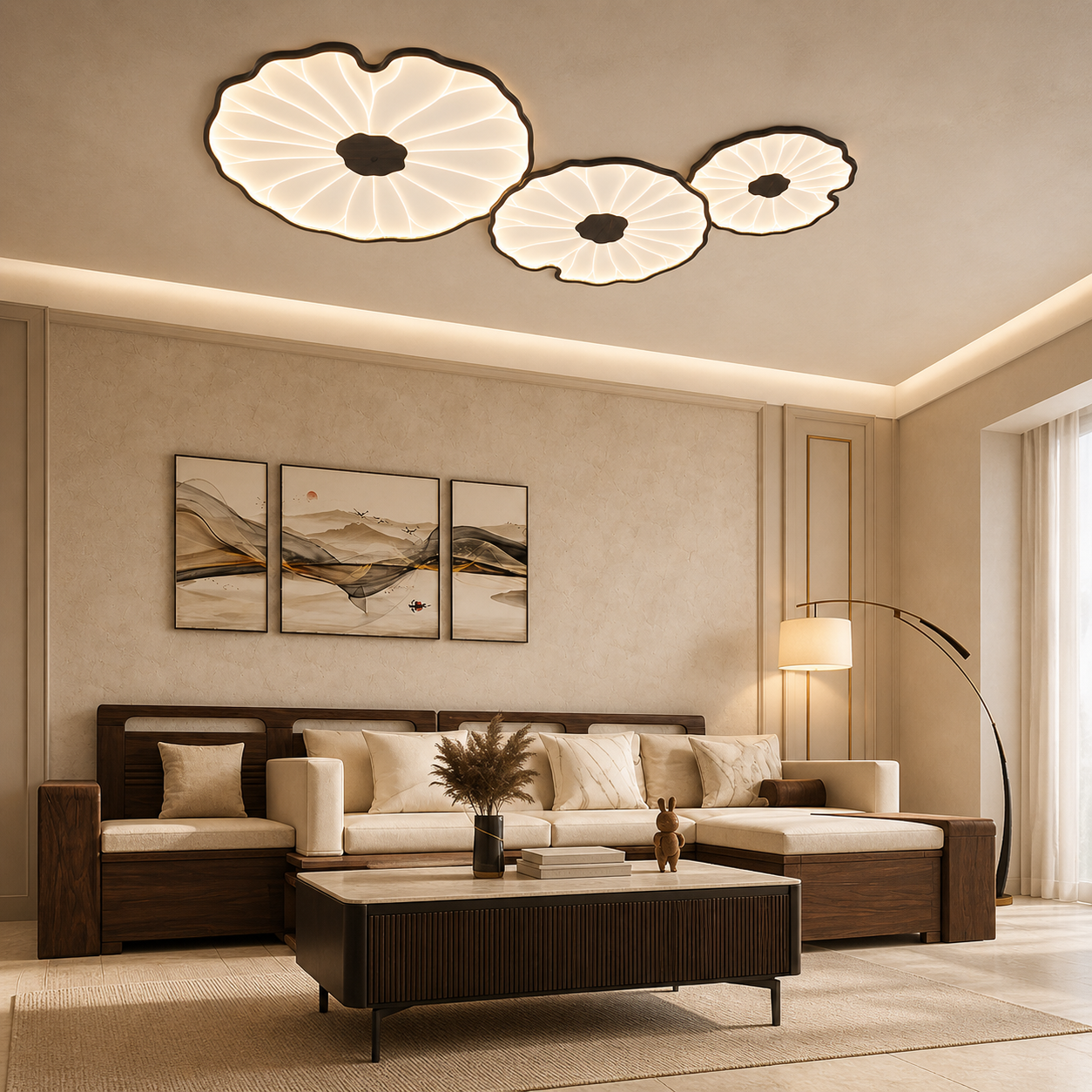 Avelisse Lotus Flush Ceiling Light
