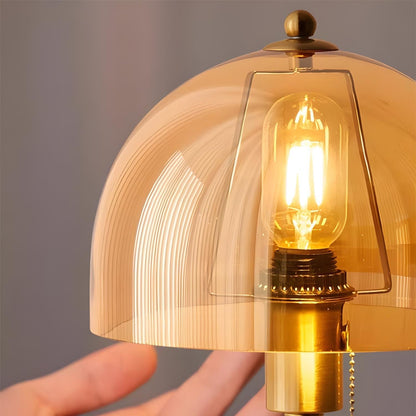 Glass Travertine Table Lamp