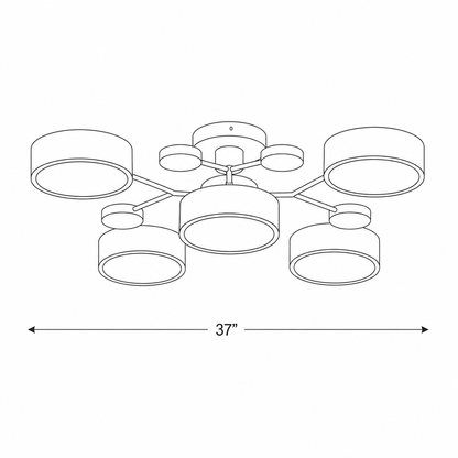Bellamy Nordic Multi Arm Ceiling Light