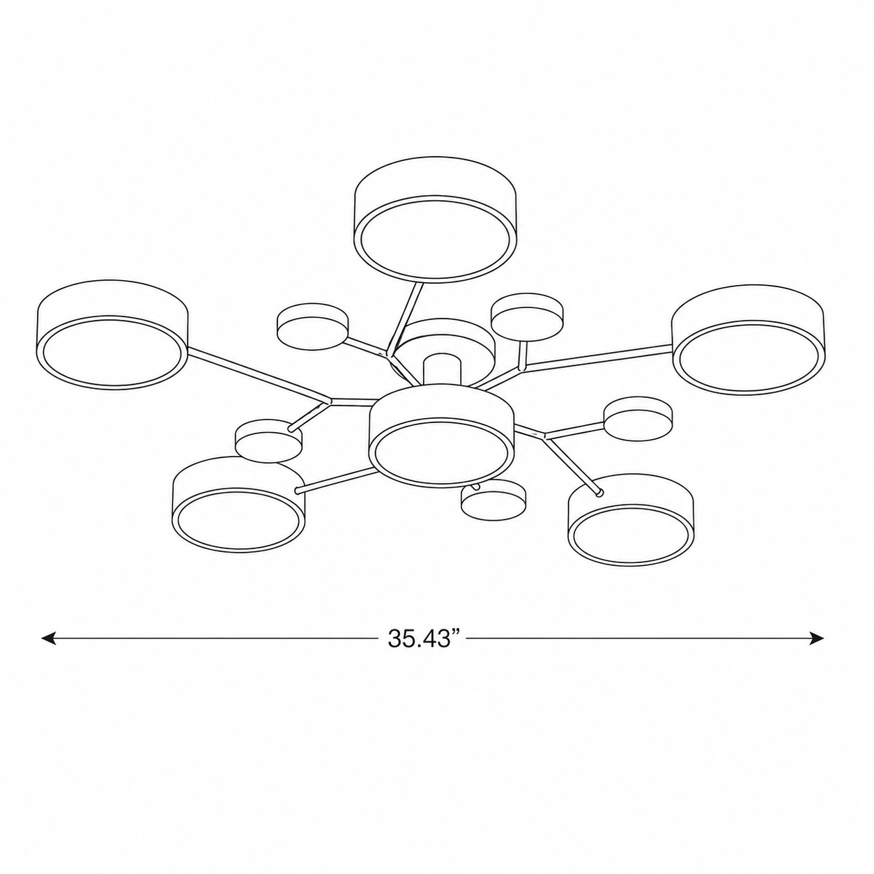 Bellamy Nordic Multi Arm Ceiling Light