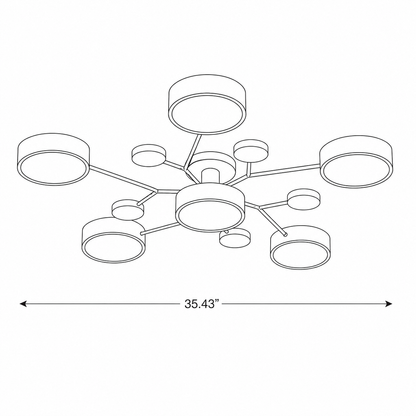 Bellamy Nordic Multi Arm Ceiling Light