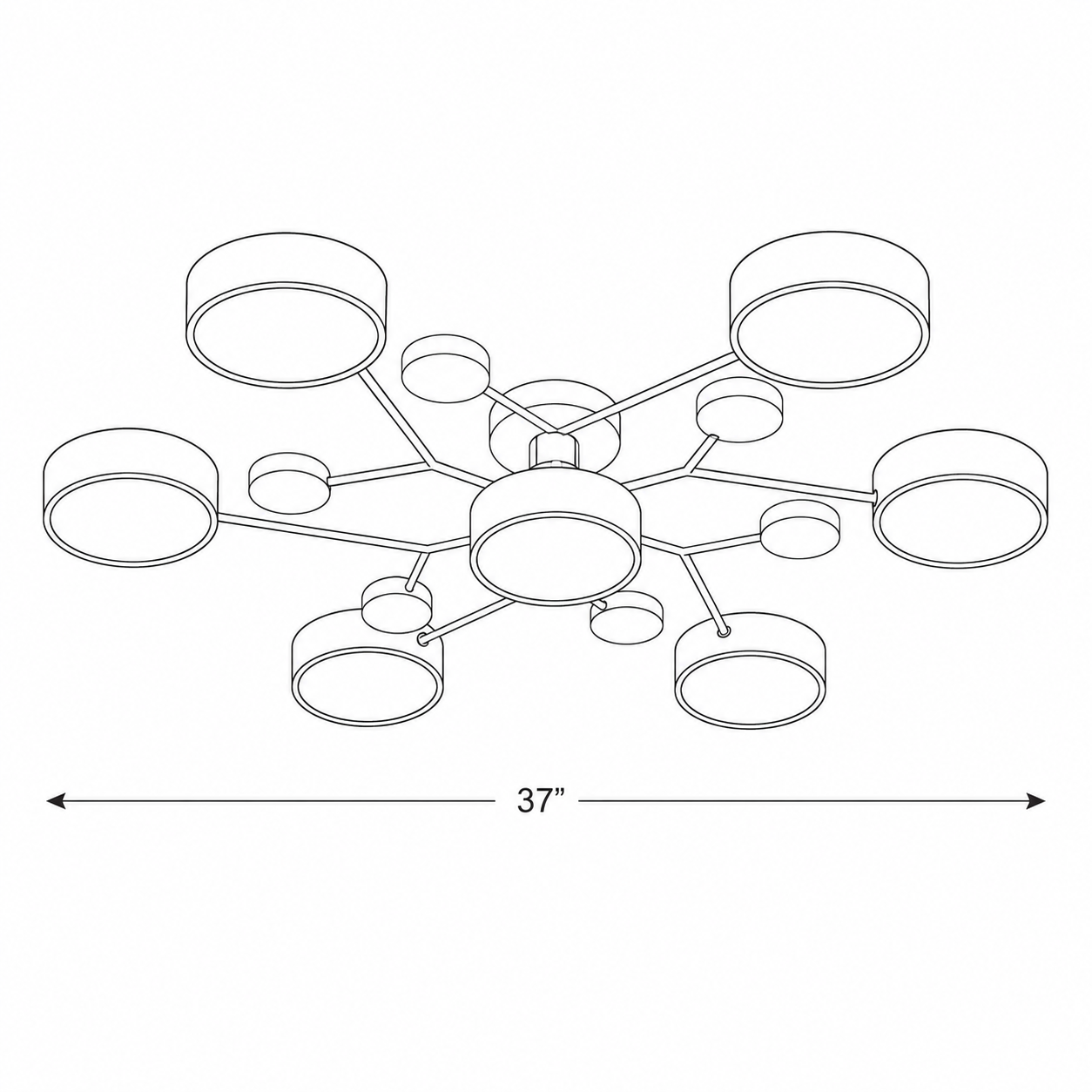 Bellamy Nordic Multi Arm Ceiling Light