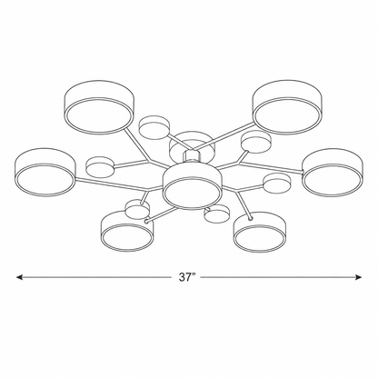 Bellamy Nordic Multi Arm Ceiling Light