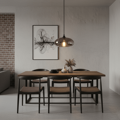 Elara Smokey Glass Pendant Light