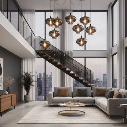 Elara Smokey Glass Pendant Light