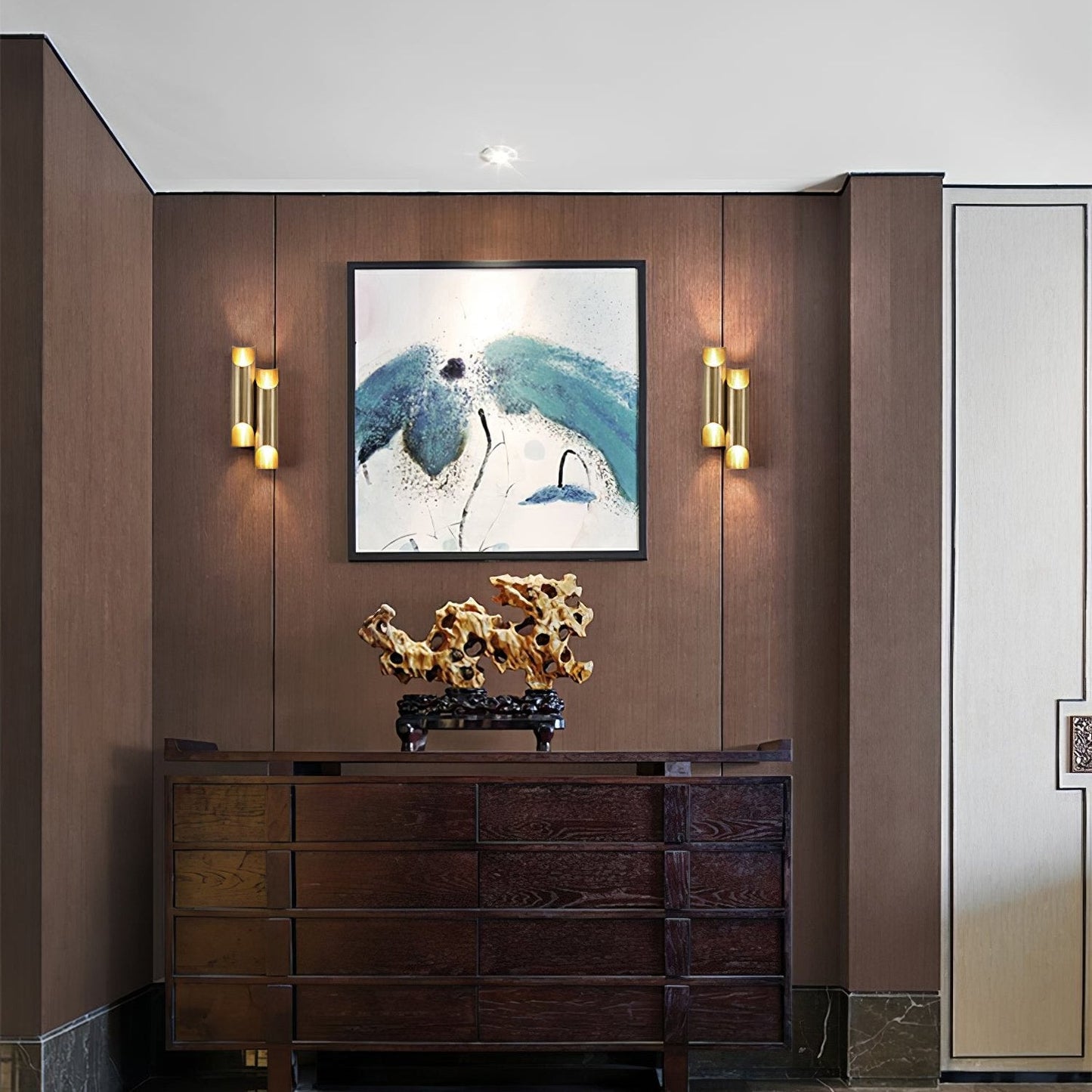 Orvian Dual Brass Wall Light