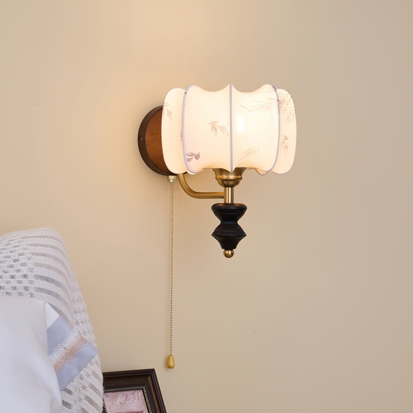Marceline Vintage Fabric Wall Light