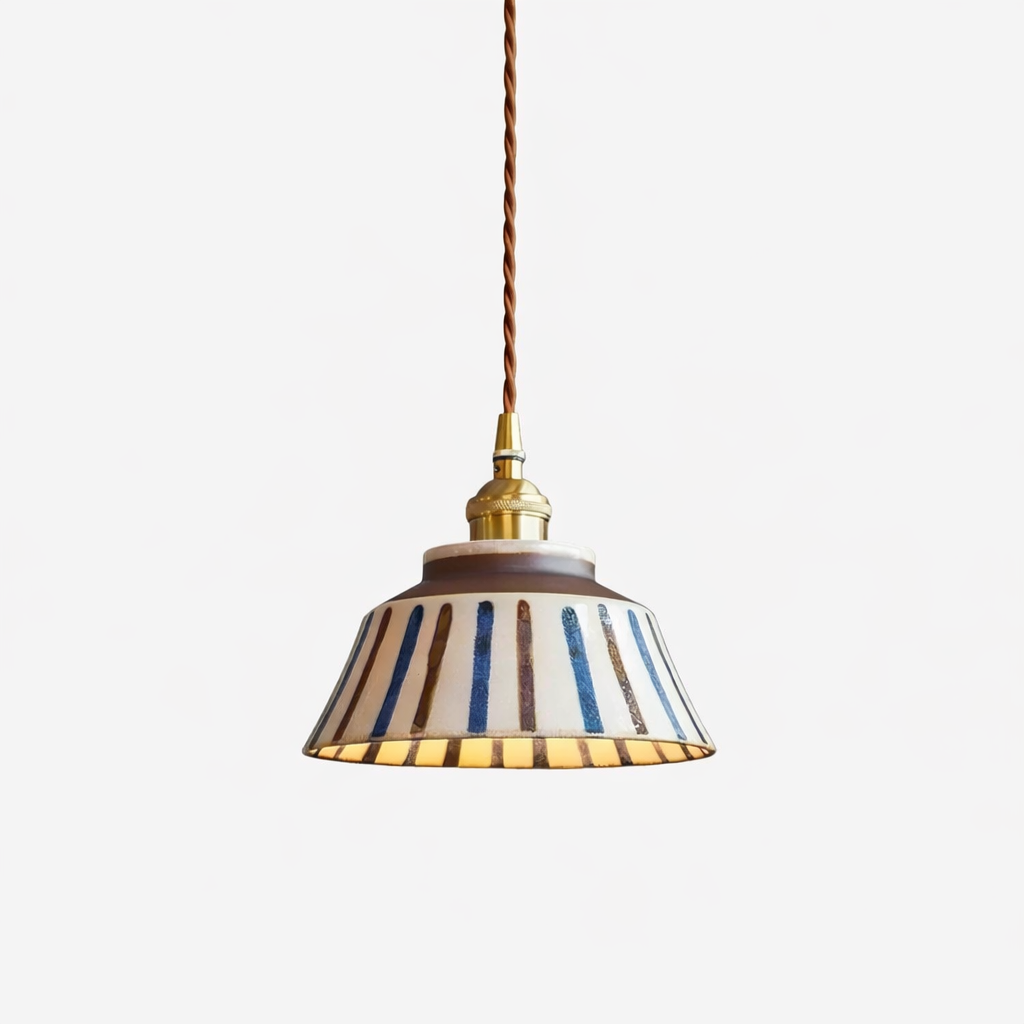Hudson Vintage Ceramic Painted Pendant Light