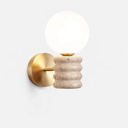 Siya Travertine Stone Wall Sconce Light