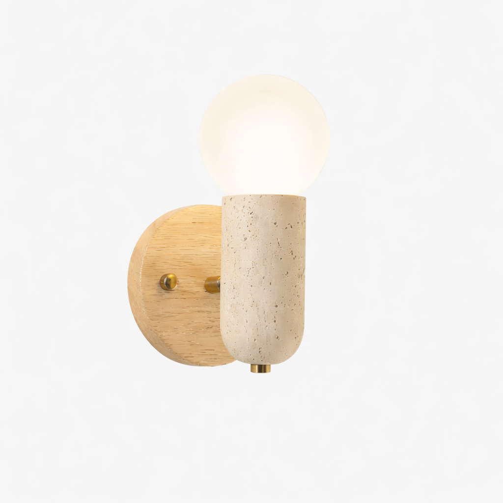 Siya Travertine Stone Wall Sconce Light