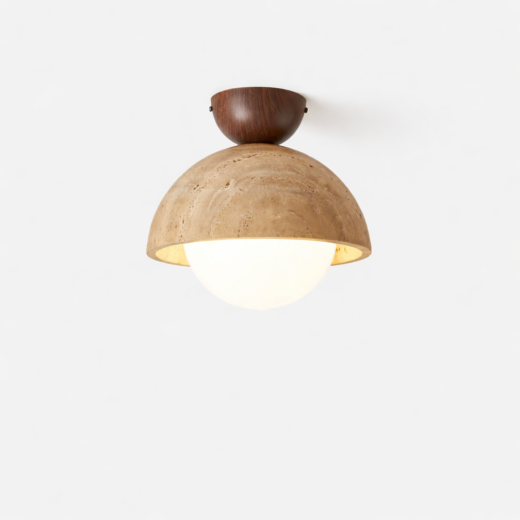 Siya Travertine Stone Ceiling Lamp Light