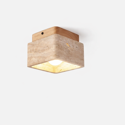 Siya Travertine Stone Ceiling Lamp Light