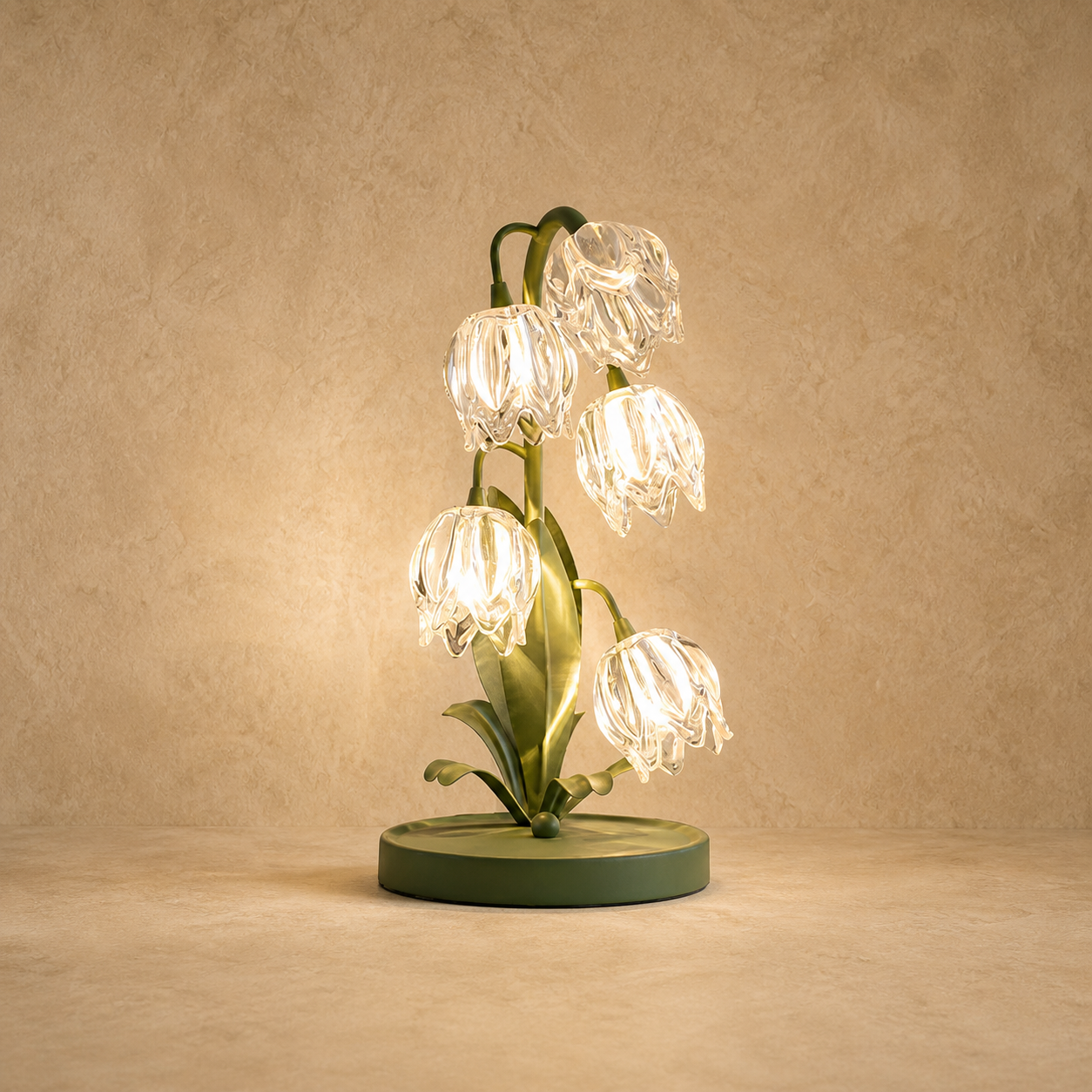 Botanical Glass Petal Accent Table Lamp