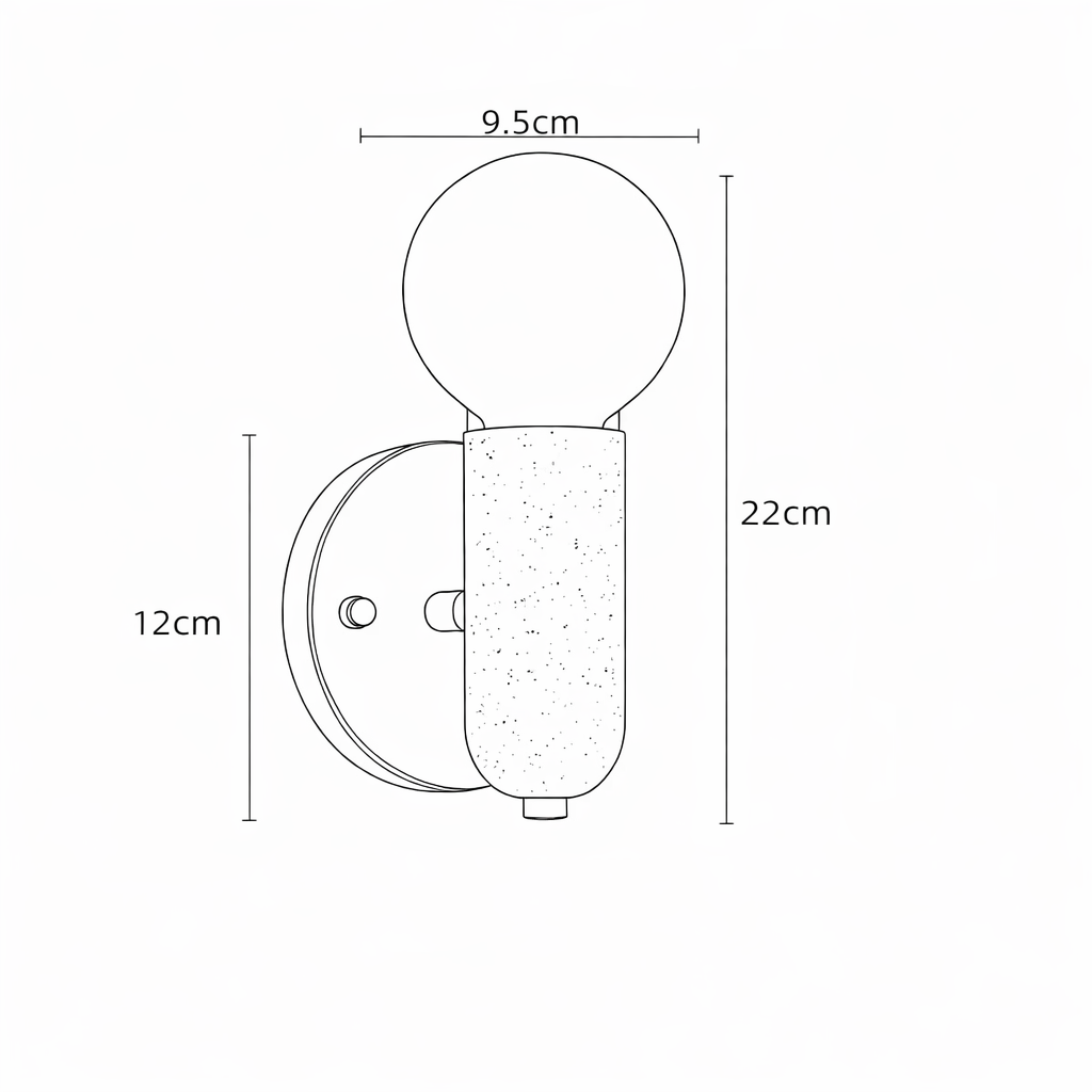 Siya Travertine Stone Wall Sconce Light