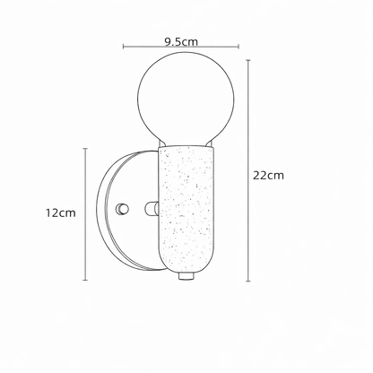 Siya Travertine Stone Wall Sconce Light