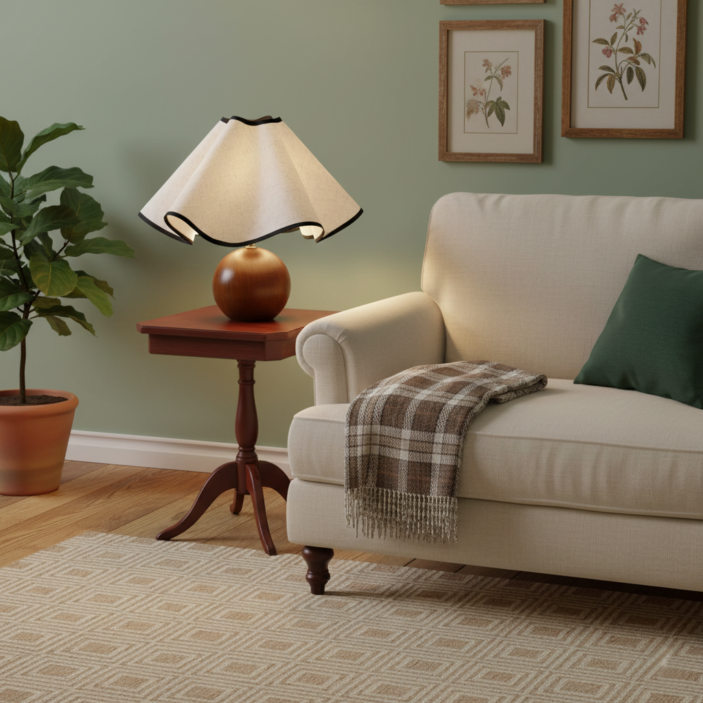 Colette Vintage Wooden Table Lamp