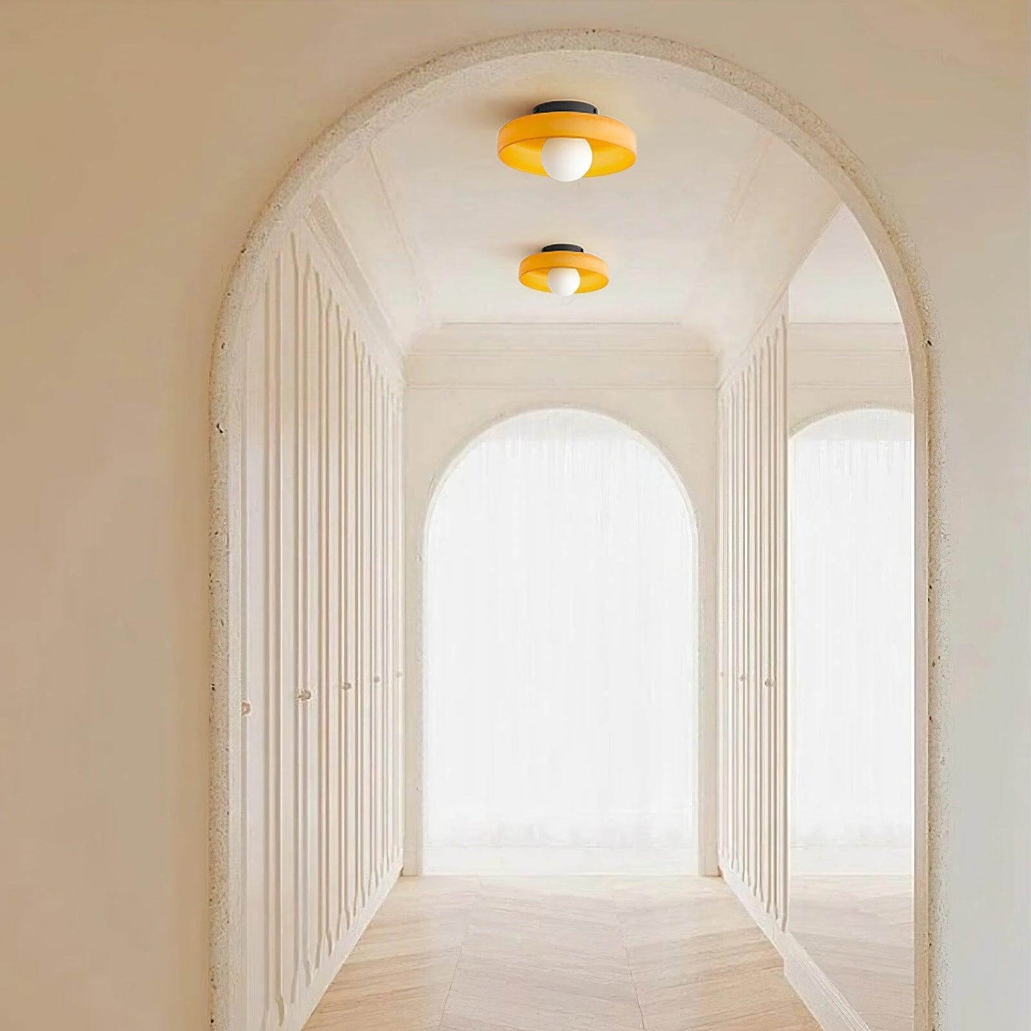 Roselle Bauhaus Glass Ceiling Light