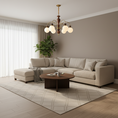 Valene Multi Arm Wood Chandelier