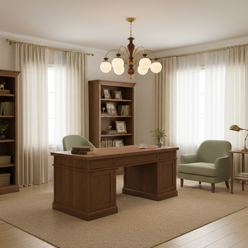 Valene Multi Arm Wood Chandelier