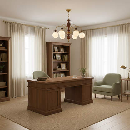 Valene Multi Arm Wood Chandelier