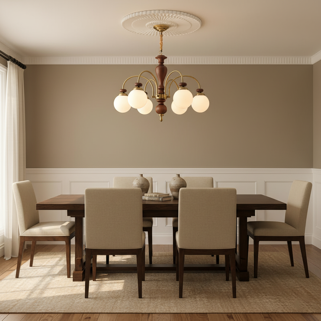 Valene Multi Arm Wood Chandelier