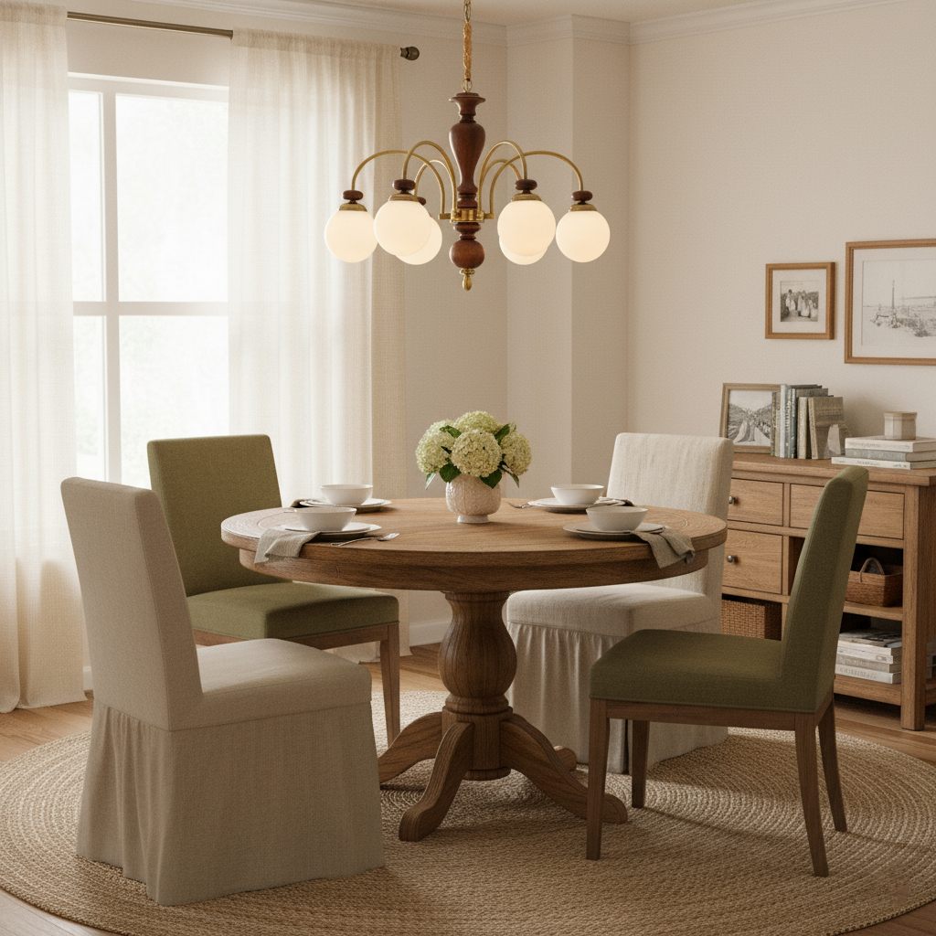 Valene Multi Arm Wood Chandelier