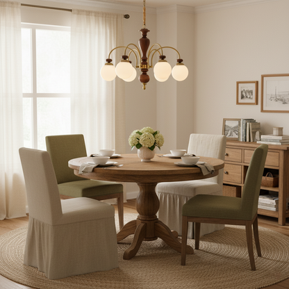 Valene Multi Arm Wood Chandelier